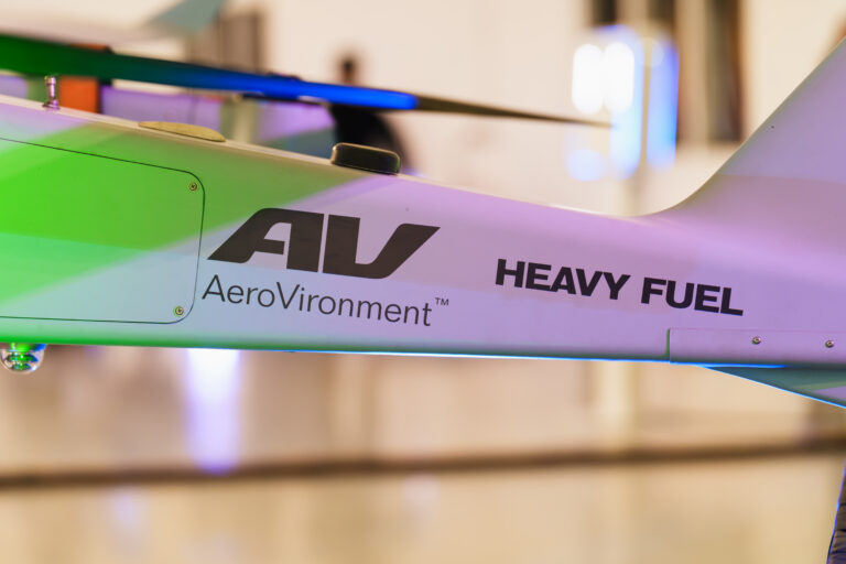 An uncrewed aircraft on display at the LIFT Summit Opening Reception