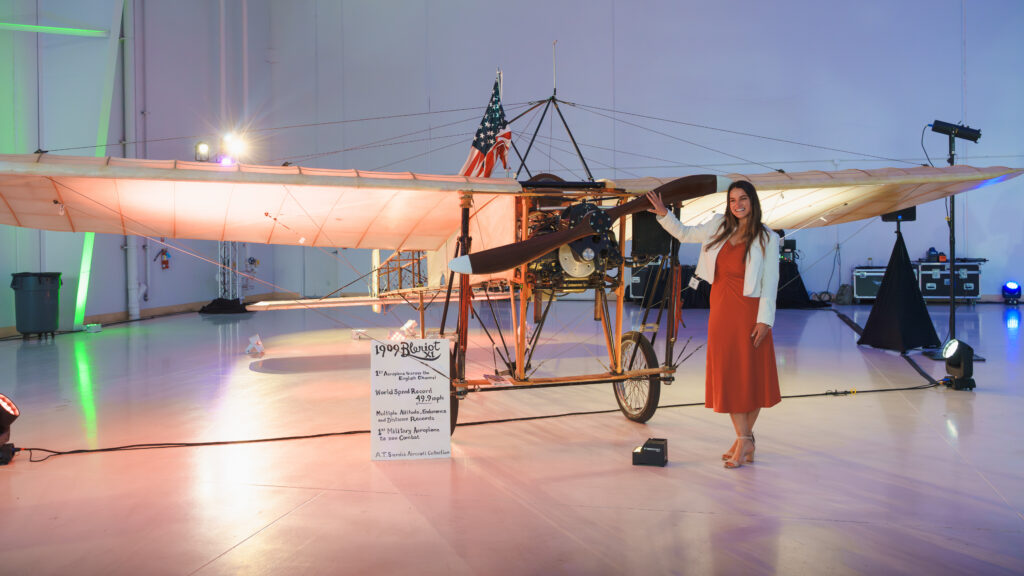 Vintage aircraft on display in the hangar during the LIFT Summit Opening Reception